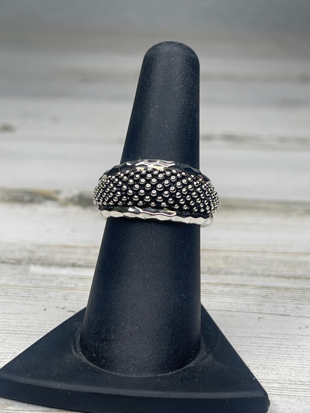 Michael Dawkins Sterling Silver Starry Night Hammered Statement Ring